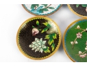 Set Of Seven Cloisonné Enamel Floral Dishes