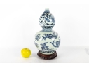 Chinese Vintage Blue And White Double Gourd Ceramic Vase