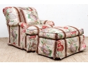 Custom Upholstered Club Chair With Ottoman