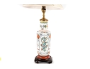 Chinese Famille Rose Porcelain Lamp On Wooden Base