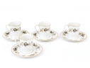 Set Of Four English Royal Doulton “Larchmont” Demitasse Cups And Saucers