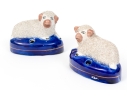 Pair Of English Staffordshire Ceramic Pen Trays