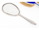 Four Piece English Sterling And Guilloche Enameled Vanity Set