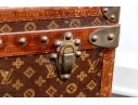 Antique Louis Vuitton Canvas Covered Brass Mounted Steamer Trunk