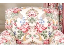 Lavish Pair Of Custom Upholstered Chairs With Bullion Fringe