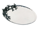 Michael Aram Stainless Platter With Black Enameled Coral 