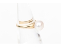 Tiffany & Co. 14k Yellow Simple Cultured Freshwater Pearl Solitaire Ring, Size 3, See Note