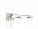 18k White Gold Simple Emerald Cut Diamond Solitaire Ring, App. 0.24 CTS, Size 6