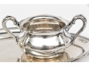 830 Silver Creamer & Sugar Bowl With Tray, 11.320 Troy Os. 