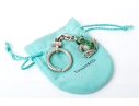 Tiffany & Co. Sterling Silver Whimsical Green Enamel Frog Key Chain, With Felt