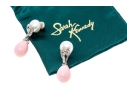 14k Yellow Gold Stunning White South Sea Pearl And Pink Peach Coral Drop Earrings