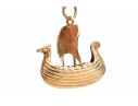 14K Unique Viking Ship Pendant