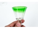 Set Of Fifteen Green Trimmed Stemware