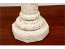 Plaster, Faux Stone, Column Formed Table Lamp With Shade