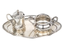 830 Silver Creamer & Sugar Bowl With Tray, 11.320 Troy Os. 