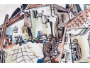 Béla Kádár (Hungarian, 1877-1956) Watercolor On Paper, Figures And Town