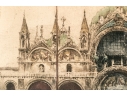 J. Wolf, Signed Hand Colored Etching, St. Mark's Basilica, Piazza San Marco Venice 