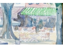 Signed Watercolor On Paper, Village Scene