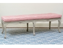 Elegantly Carved Upholstered Window Or Bed End Bench