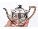Fine Antique English Silveplate Three Piece Single Serve Tea Set