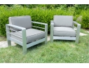 Indoor Outdoor Club Chairs With A Chic Silver Finish 