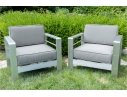 Indoor Outdoor Club Chairs With A Chic Silver Finish 