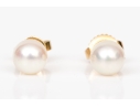 Mikimoto 18k Yellow Gold Beautiful 6.25 Mm Cultured Pearl Stud Earrings