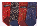 Four Beautiful Salvatore Ferragmo Mens Silk Neck Ties, Made In Italy (golf)