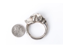 Tiffany & Co. Sterling Silver Beautiful Hound Ouroboros Key Ring, With Felt