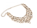 Impressive Sterling Buroque Pearl And Quartz Festooned Necklace