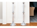 Pair Of Cast Aluminum Floor Candlesticks