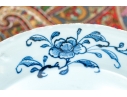 Set Of Seven Antique Chinese Export Blue And White Canton Pattern Porcelain Plates