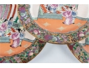 Set Of Three 19th C. Chinese Famille Rose Plates With Court Scenes