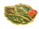Italian Hand-Painted Ceramic Chip And Dip Leaf Form Bowl