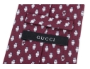 Gucci Burgundy And Grey Toned Patterned Silk Tie