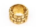 18k Yellow Gold Stunning Ultra Wide Woven Flexible Band Ring, Size 6, Please See Note