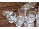 Collection Of Assorted Glassware Including Shrimp Cocktail Bowls And Cake Stand