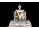 Antique Cut Glass And Silverplate Syrup Pitcher