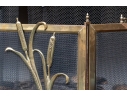 Fabulous Brass Framed Three Panel Fire Spark Screen