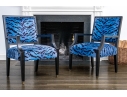 Pair Of Custom Brunschwig & Filss Silk Velvet Upholstered Armchairs