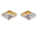 Michael Bondanza Platinum, 18k And Diamond Pair Of Opposing Deco Style Brooches, App. 1.20 TCW
