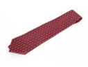 Hermes Burgundy And Gold Anchor Motif Silk Tie, With Box
