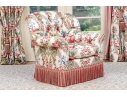 Custom Upholstered Club Chair With Bullion Fringe