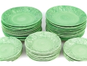 Fioriware Green Foliate Moulded Ceramic Plates