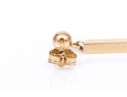 10k Yellow Gold Contemporary Ball And Bar Drop Pendant Style Earrings
