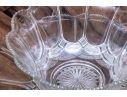 Fabulous Oversized Floral Form Glass Punchbowl With Undertray