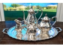 Five Piece Webster Wilcox International Silver Plated “English Flutes” Tea And Coffee Service