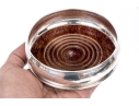 Set Of Three English Silverplate Wine Bottle Coasters