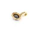 Gumps 18k Yellow Gold Classic Oval Black Onyx Ribbed Frame Pendant/enhancer