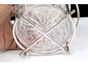 Antique Cut Crystal And Silverplate Biscuit Jar